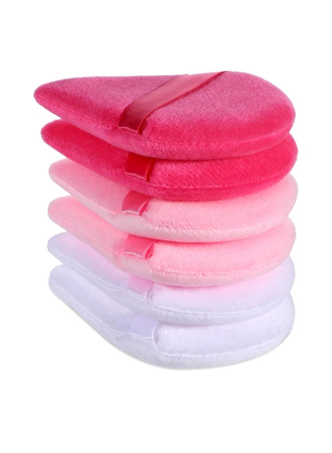 6Pcs Multicolor Triangular Face Powder Puff Set – Ultra-Soft Cosmetic Sponges for Contour, Eye Area & Hard-to-Reach Corners - Image 1